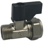 15mm x 3/8" MI Flat-faced Straight ISO valve /w handle