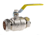 22mm Lever Ball Valve - Yellow