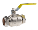 28mm Lever Ball Valve - Yellow