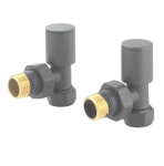 Round Angled Rad Valve pair, RAL7012