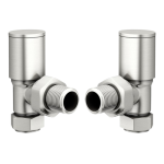 Round Angled Rad Valve pair, Brushed Nickel