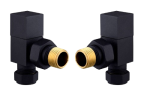 Square Angled Rad Valve pair, Black