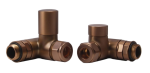 Dual Fuel Corner Rad Valve pair, Brushed Bronze