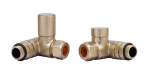 Dual Fuel Corner Rad Valve pair, Brushed brass