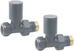 Round Straight Rad Valve pair, RAL7012