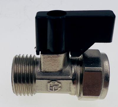 15mm x 1/2Inch MI Flat-faced Straight ISO valve /w handle