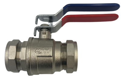 28mm Lever Ball Valve - Full bore, dual handle WRAS