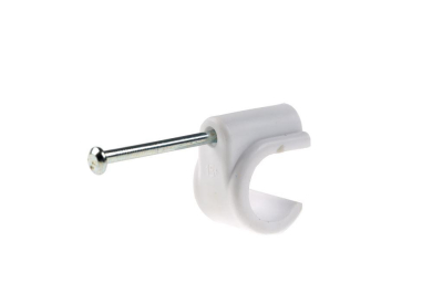 15mm Single Nail Plastic Clip (per100)