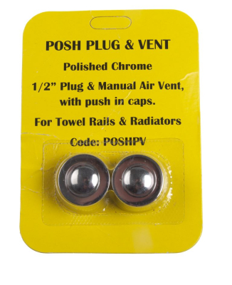 1/2Inch Polished Chrome Plug & Vent, blister pack