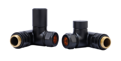 Dual Fuel Corner Rad Valve pair, Black