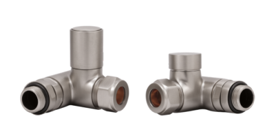 Dual Fuel Corner Rad Valve pair, Brushed Nickel