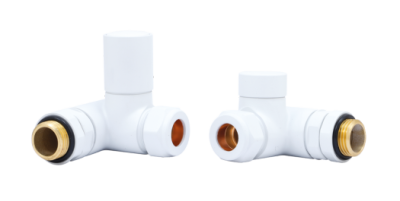 Dual Fuel Corner Rad Valve pair, White