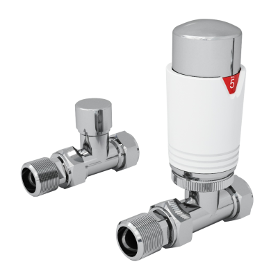 Straight TRV & L/S Pack, White & Chrome